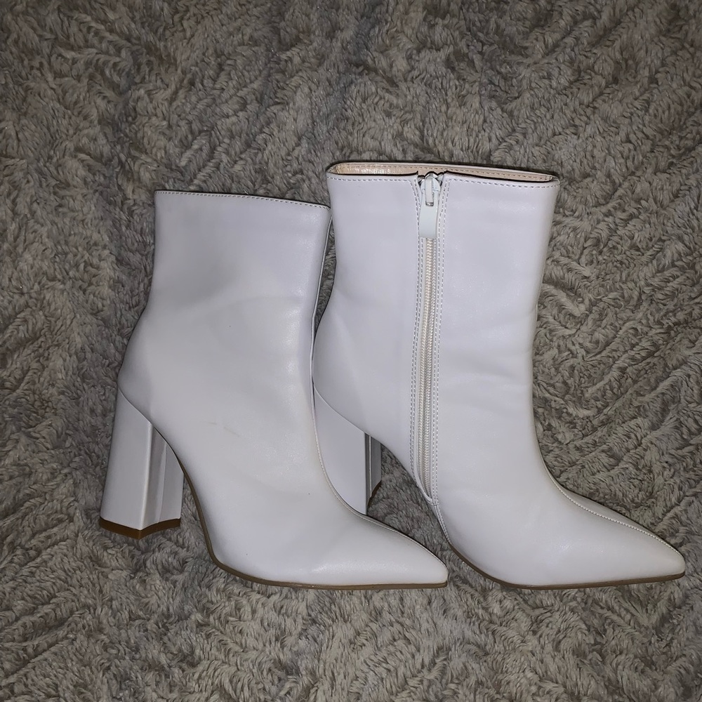 white high heel boots
